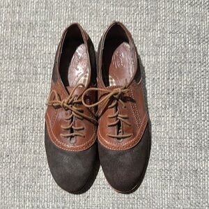 Bass Brown and Tan Oxfords Suede and Smooth Leather Loafers